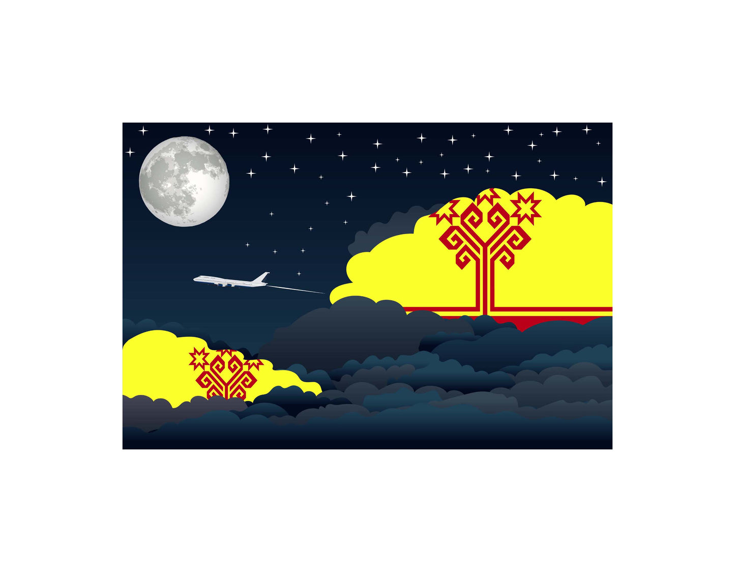Chuvashia Night Clouds Blanket Throw