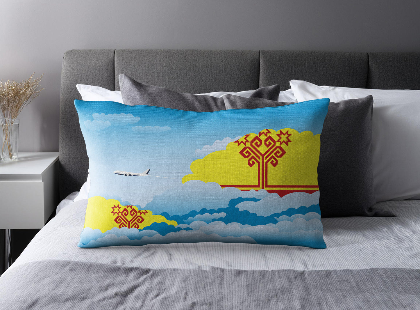 Chuvashia Day Clouds Pillow Case and Pillow Throw