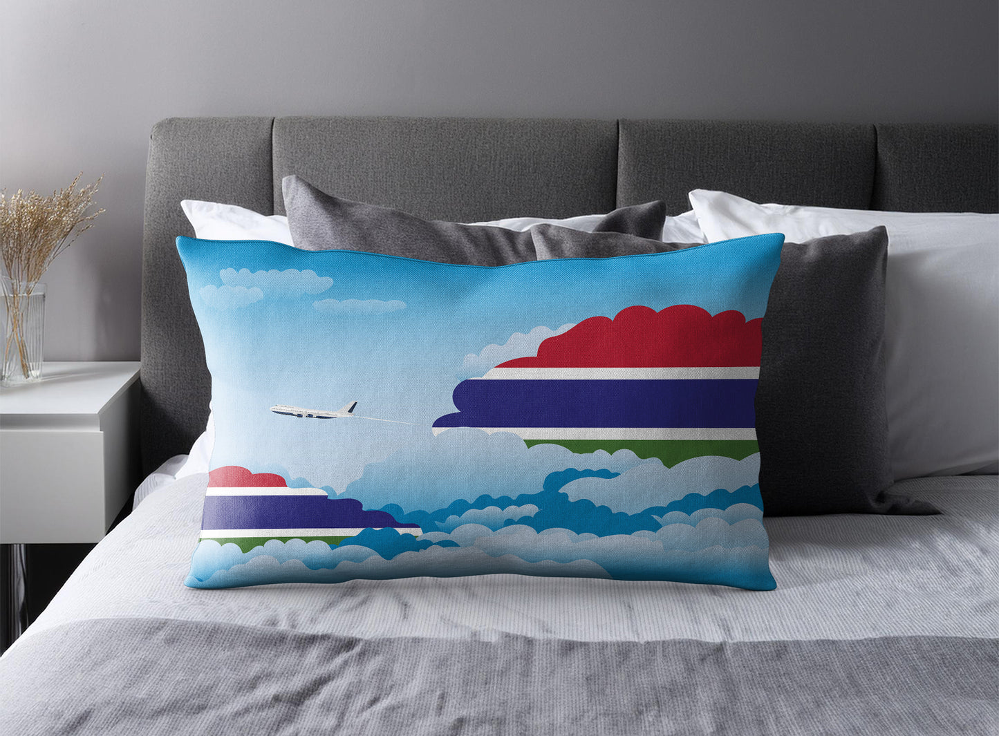 Gambia Day Clouds Pillow Case and Pillow Throw