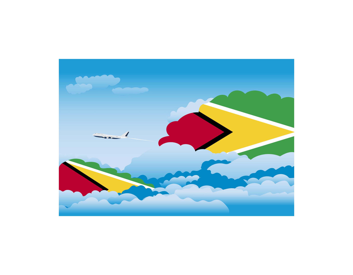 Guyana Day Clouds Blanket Throw