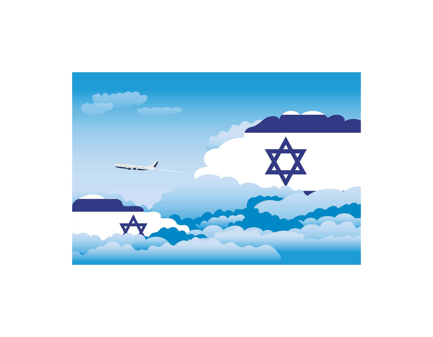 Israel Day Clouds Blanket Throw