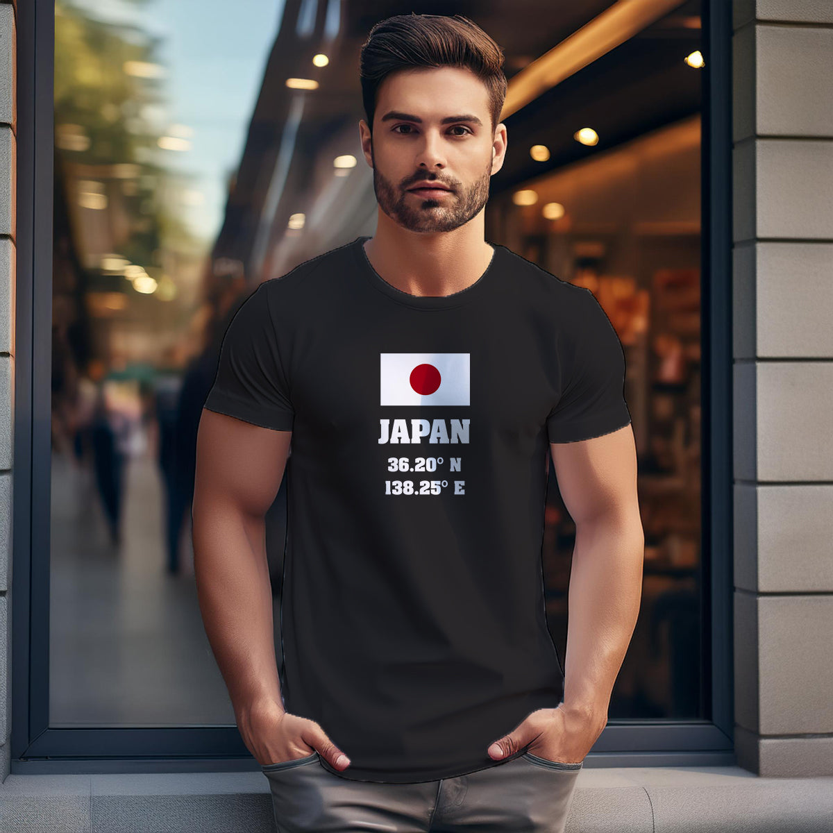 Japan Latitude Longitude Men Unisex T-Shirt