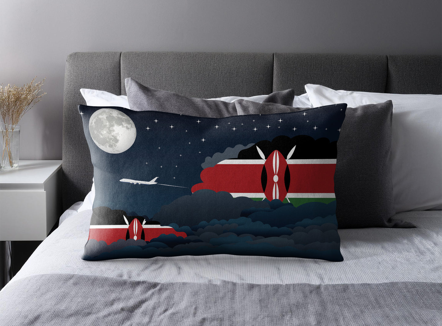 Kenya Night Clouds Pillow Case and Pillow Throw