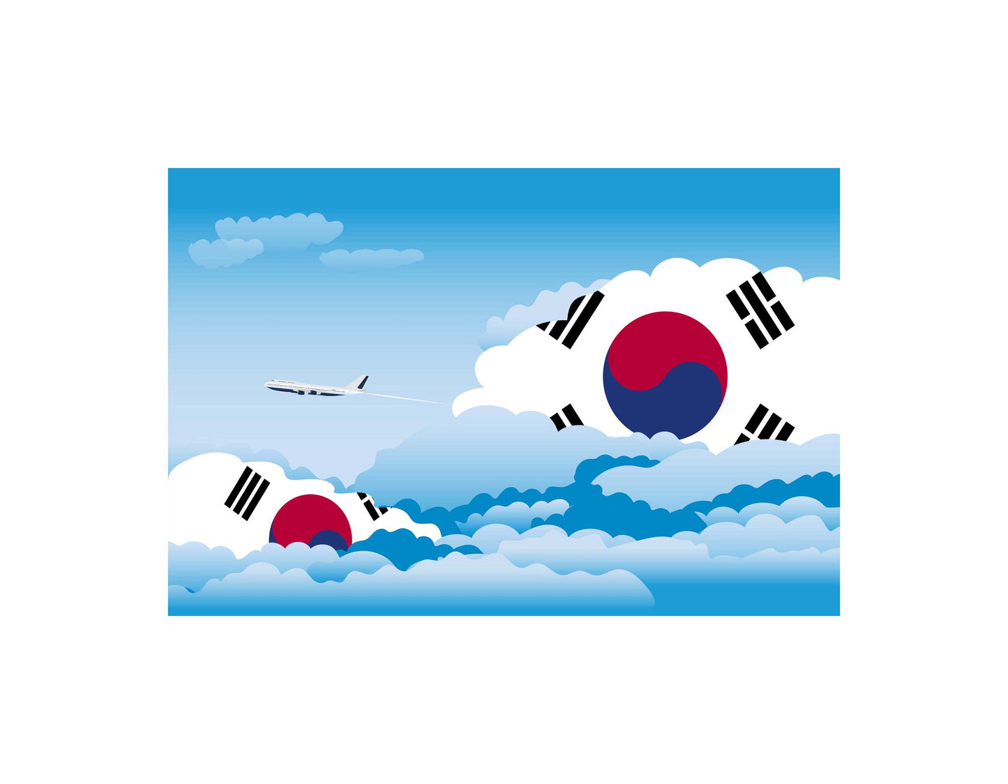 Korea South Day Clouds Blanket Throw