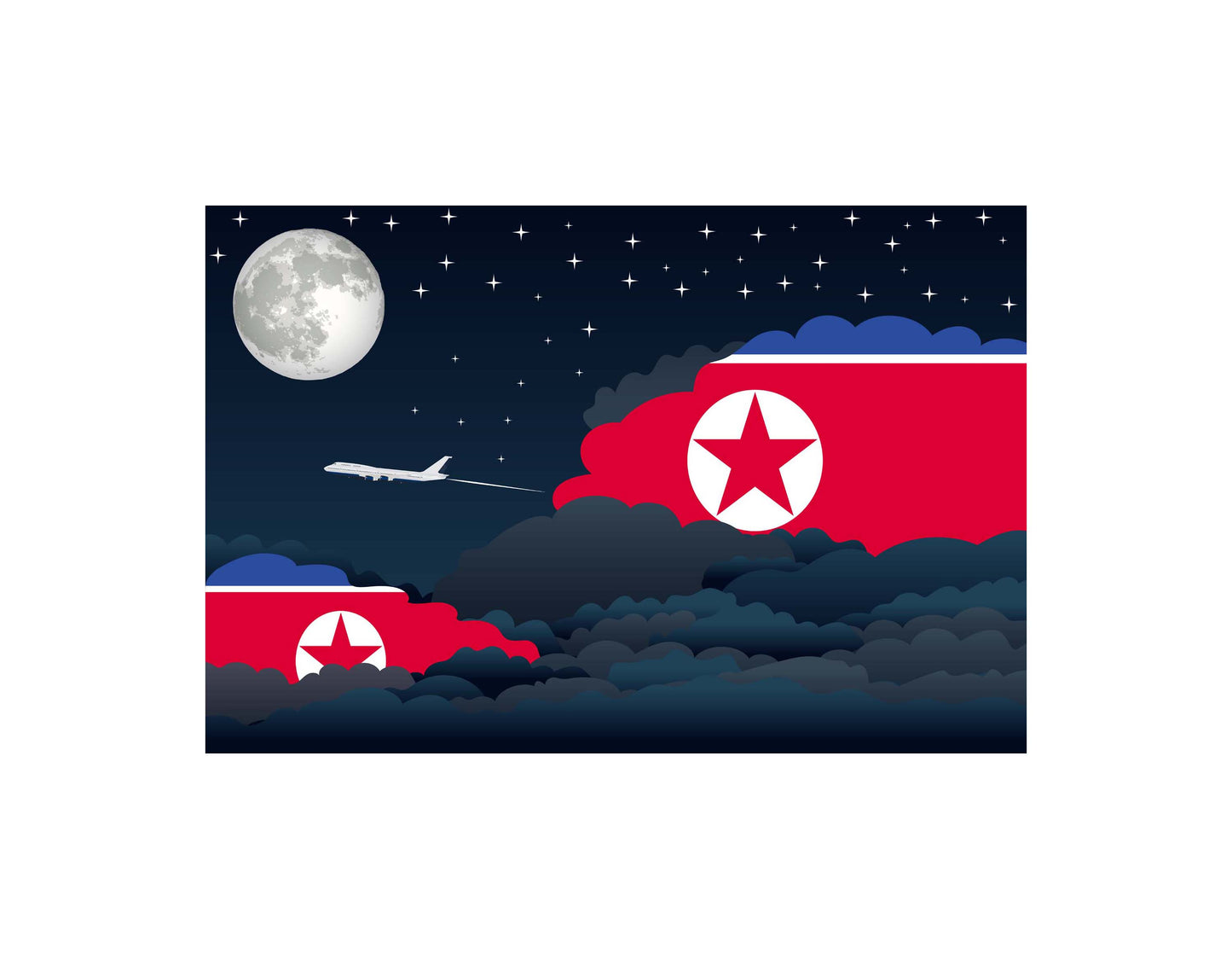 Korea North Night Clouds Blanket Throw