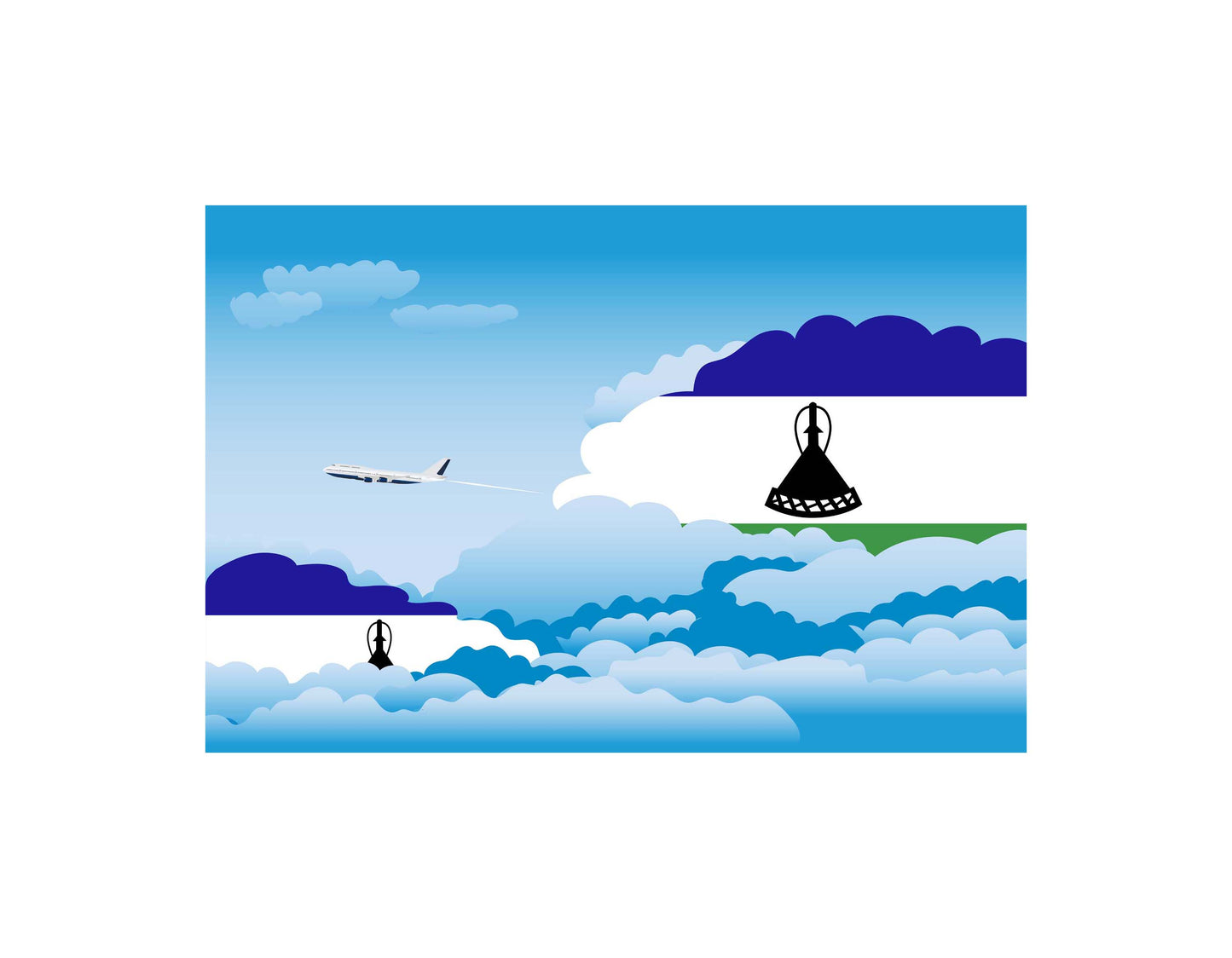 Lesotho Day Clouds Blanket Throw