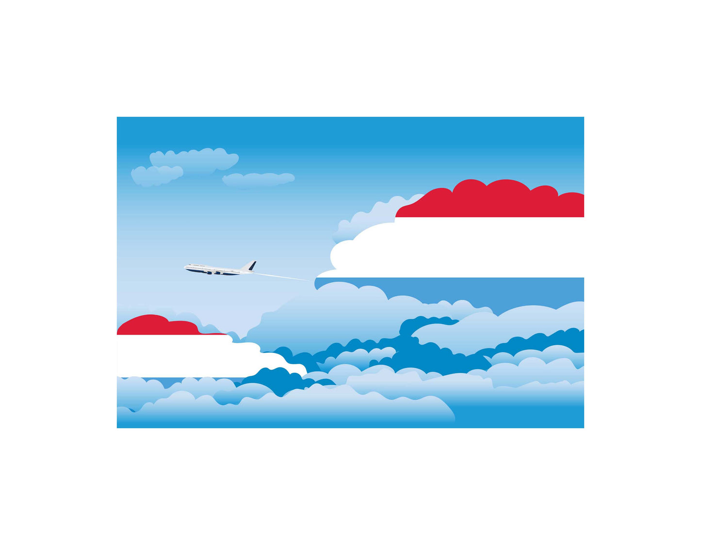 Luxembourg Day Clouds Blanket Throw