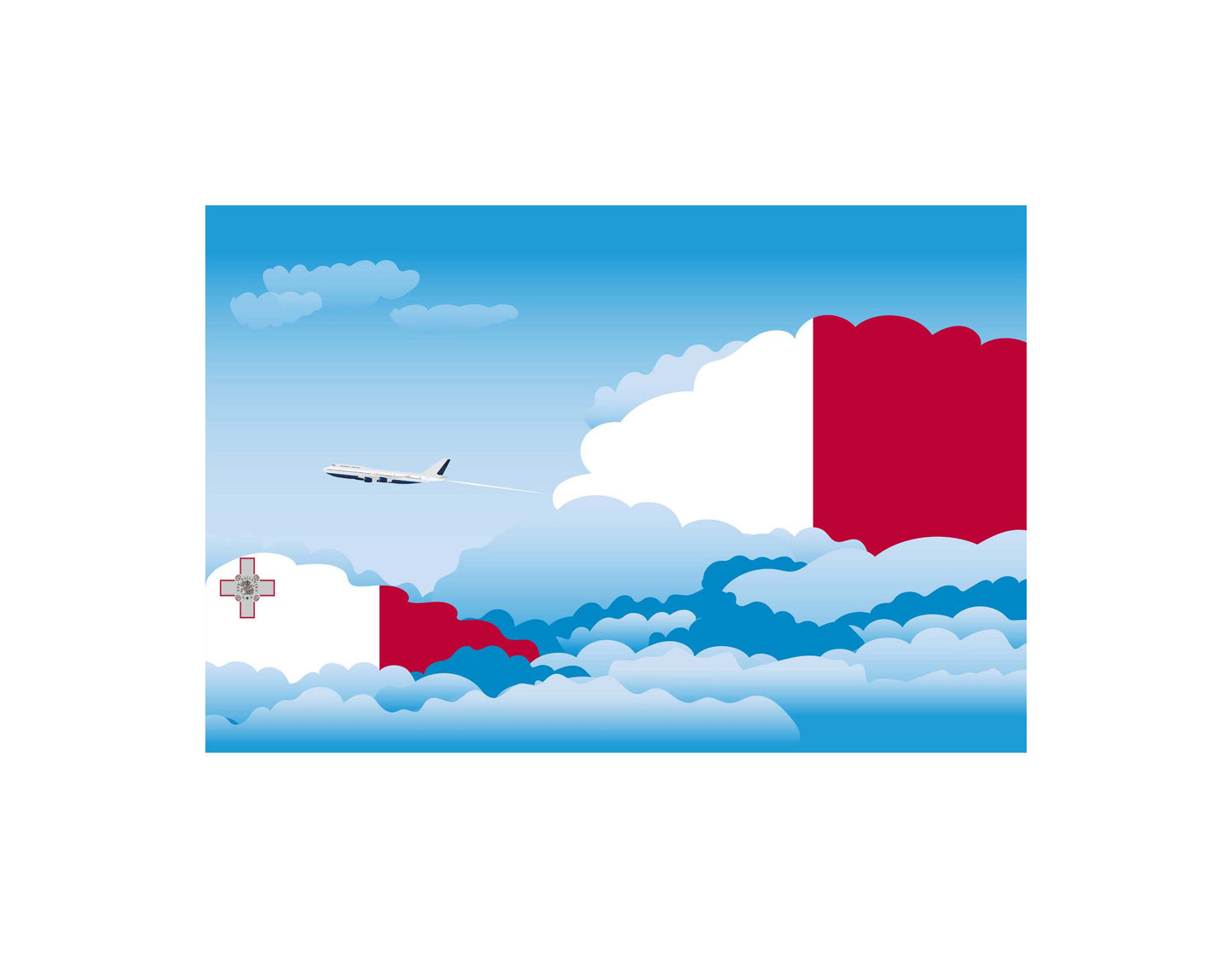 Malta Day Clouds Blanket Throw