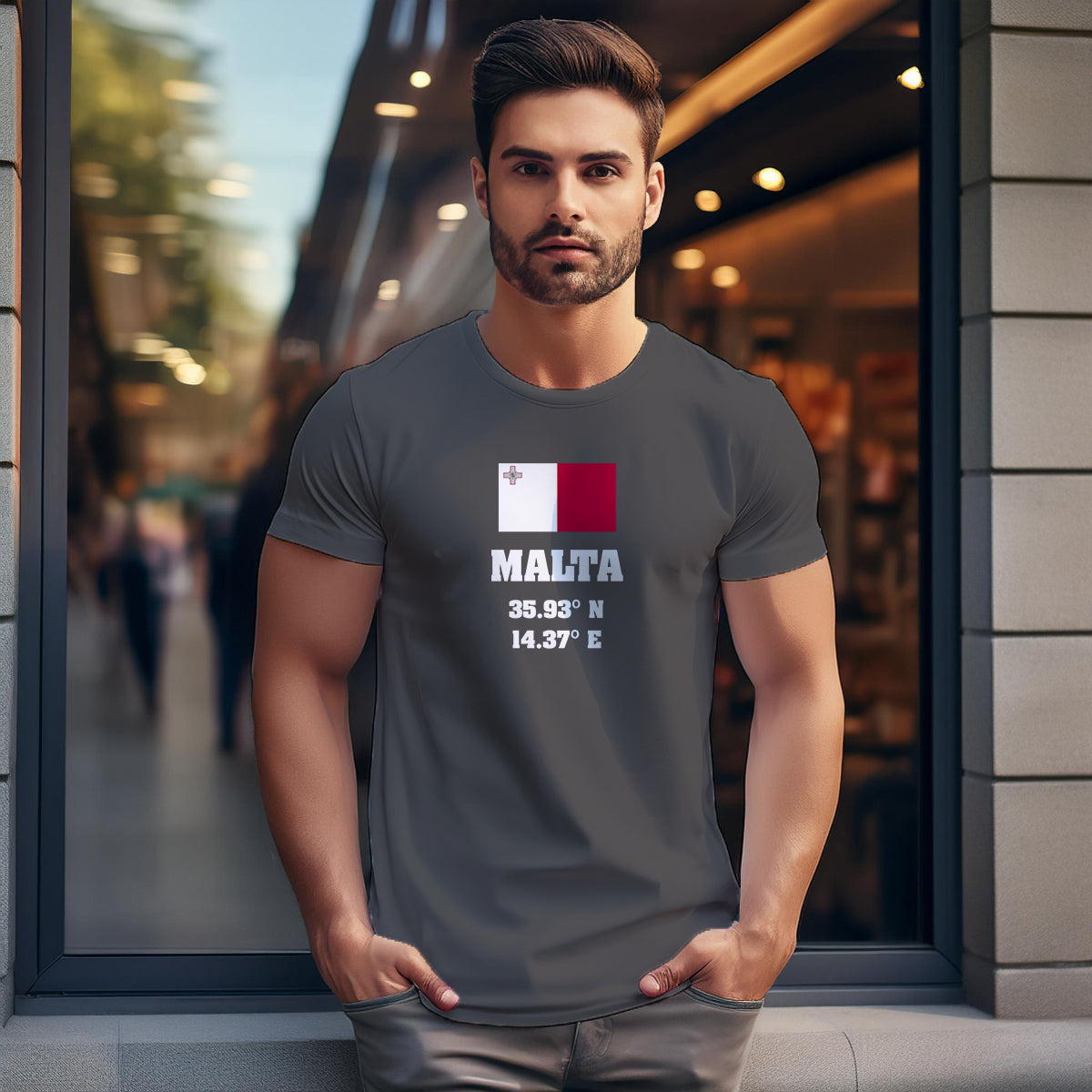 Malta Latitude Longitude Men Unisex T-Shirt