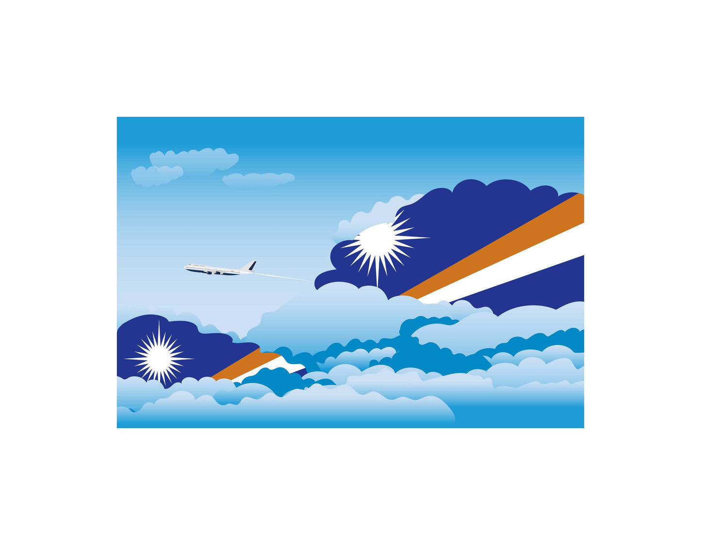 Marshall Islands Day Clouds Blanket Throw