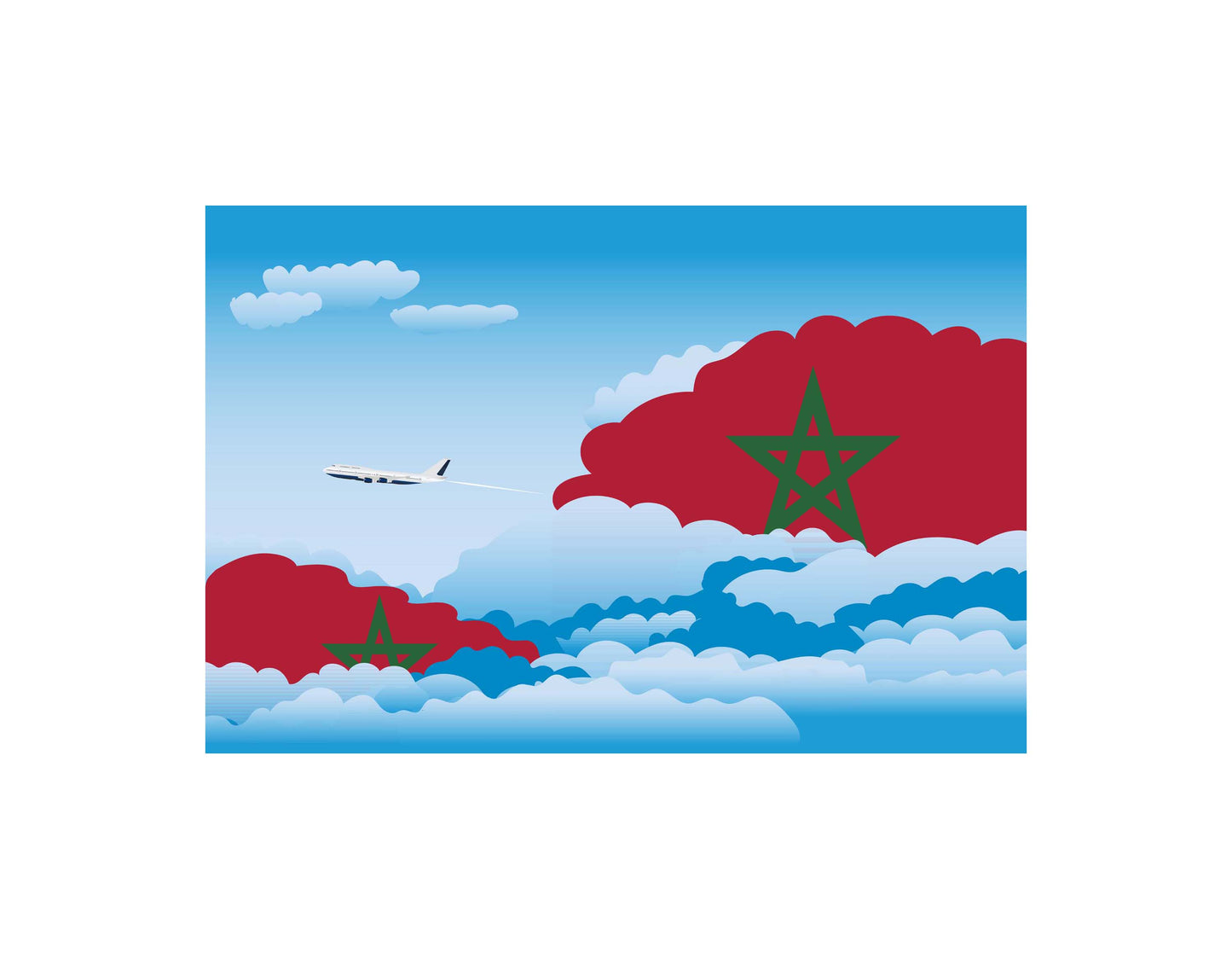 Morocco Day Clouds Blanket Throw