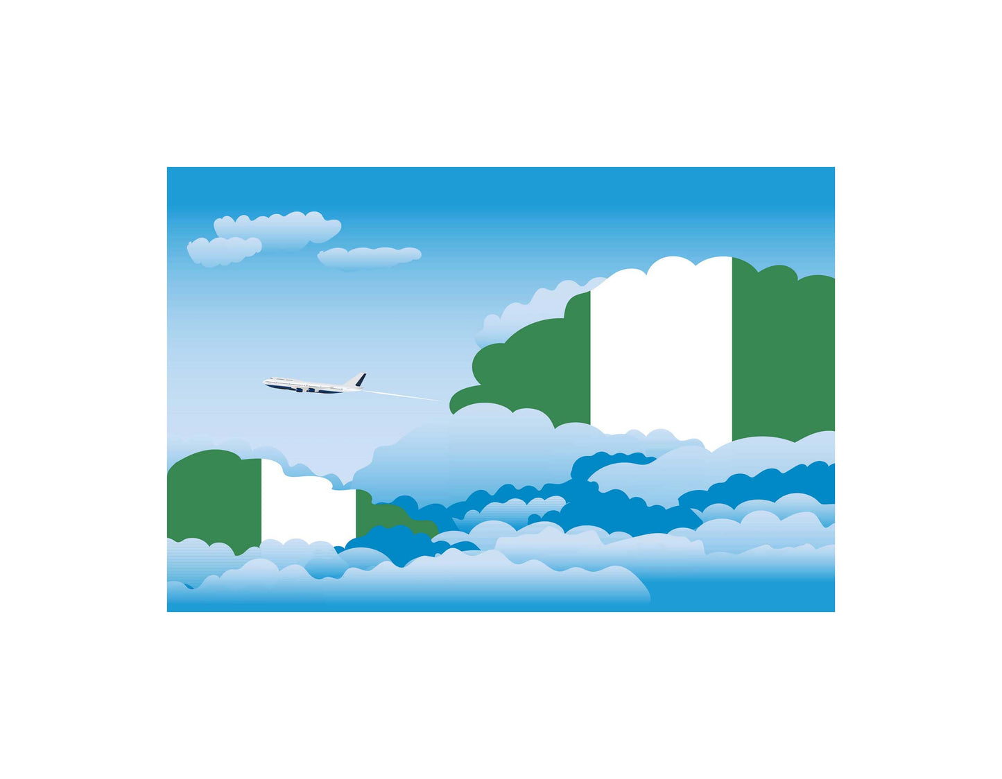 Nigeria Day Clouds Blanket Throw