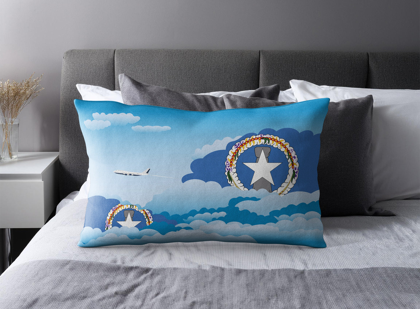 Northern Mariana Islands Day Clouds Pillow Case and Pillow Throw