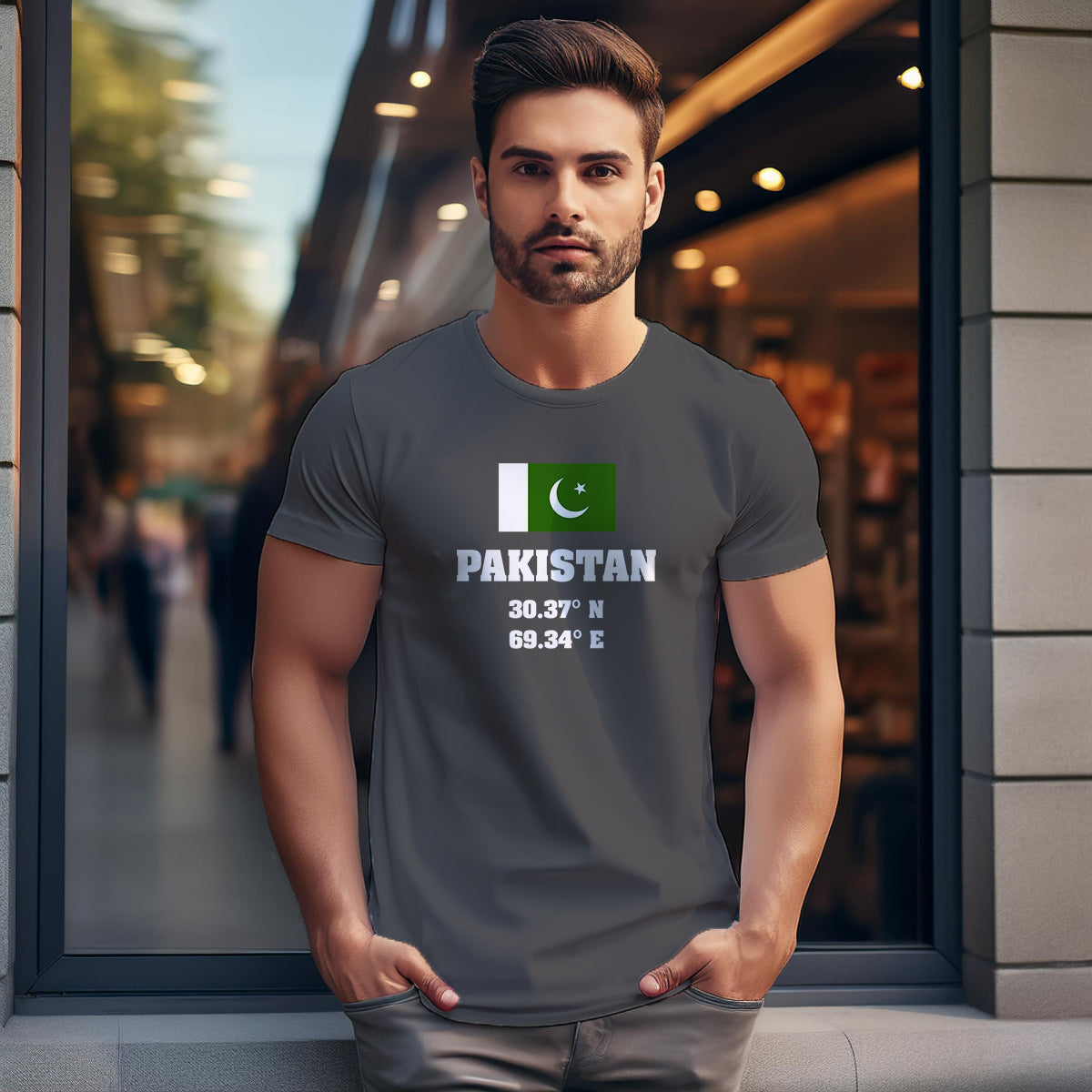 Pakistan Latitude Longitude Men Unisex T-Shirt