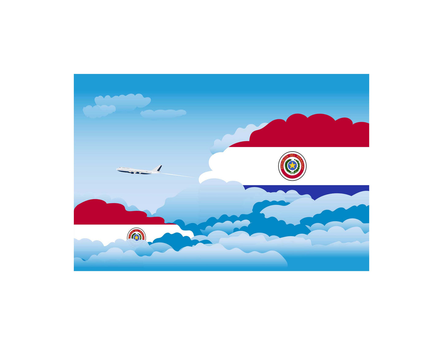 Paraguay Day Clouds Blanket Throw