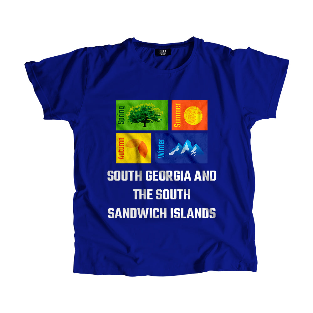 SOUTH GEORGIA AND THE SOUTH SANDWICH ISLANDS Seasons Men Unisex T-Shirt (Royal Blue)