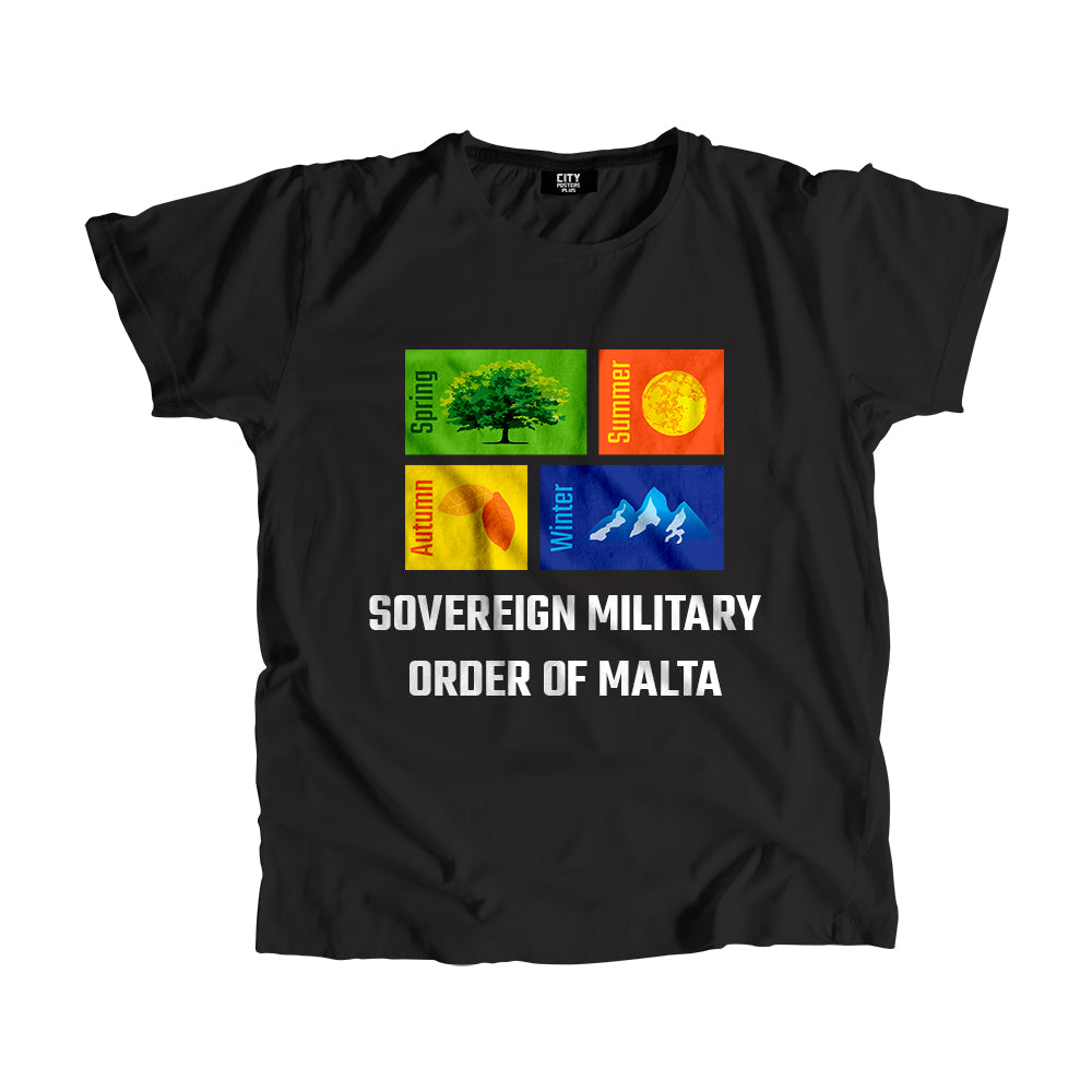 SOVEREIGN MILITARY ORDER OF MALTA Seasons Men Unisex T-Shirt (Black)