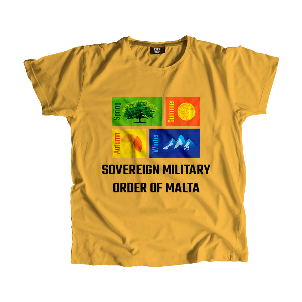 SOVEREIGN MILITARY ORDER OF MALTA Seasons Men Unisex T-Shirt (Golden Yellow)