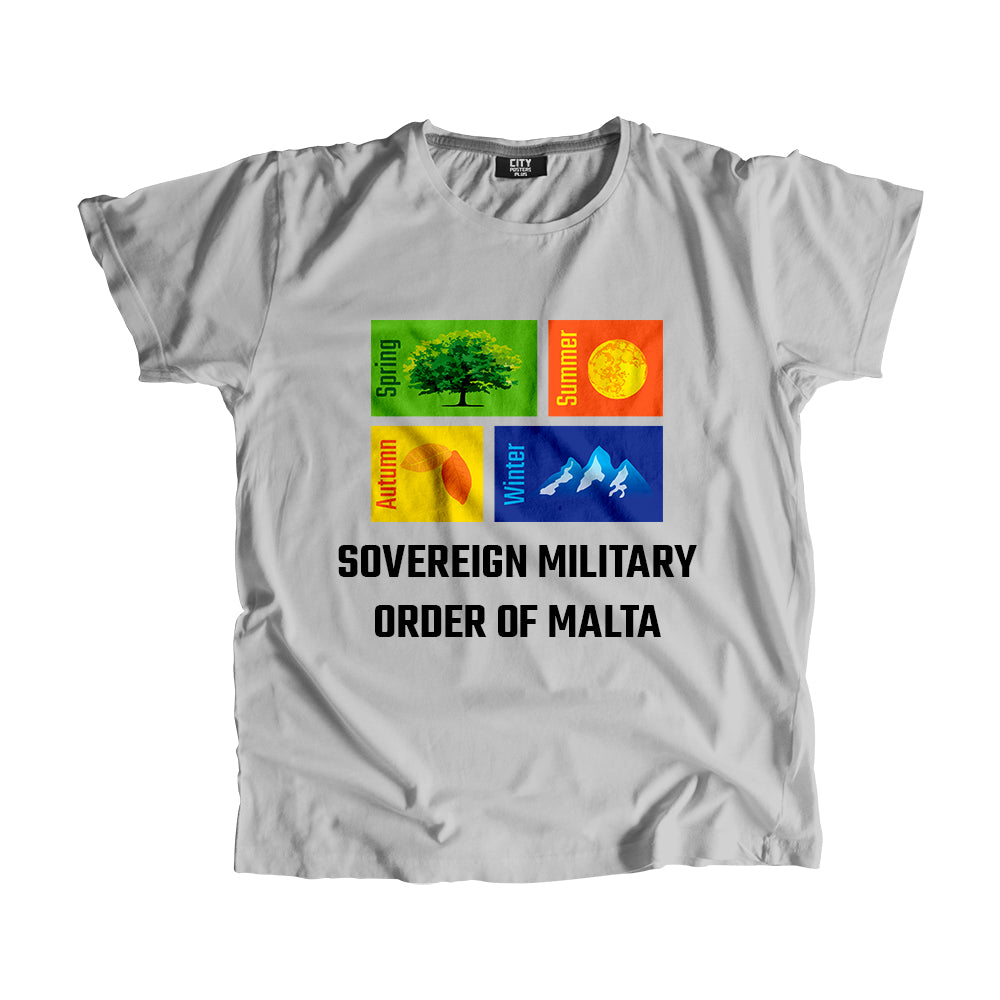 SOVEREIGN MILITARY ORDER OF MALTA Seasons Men Unisex T-Shirt (Melange Grey)