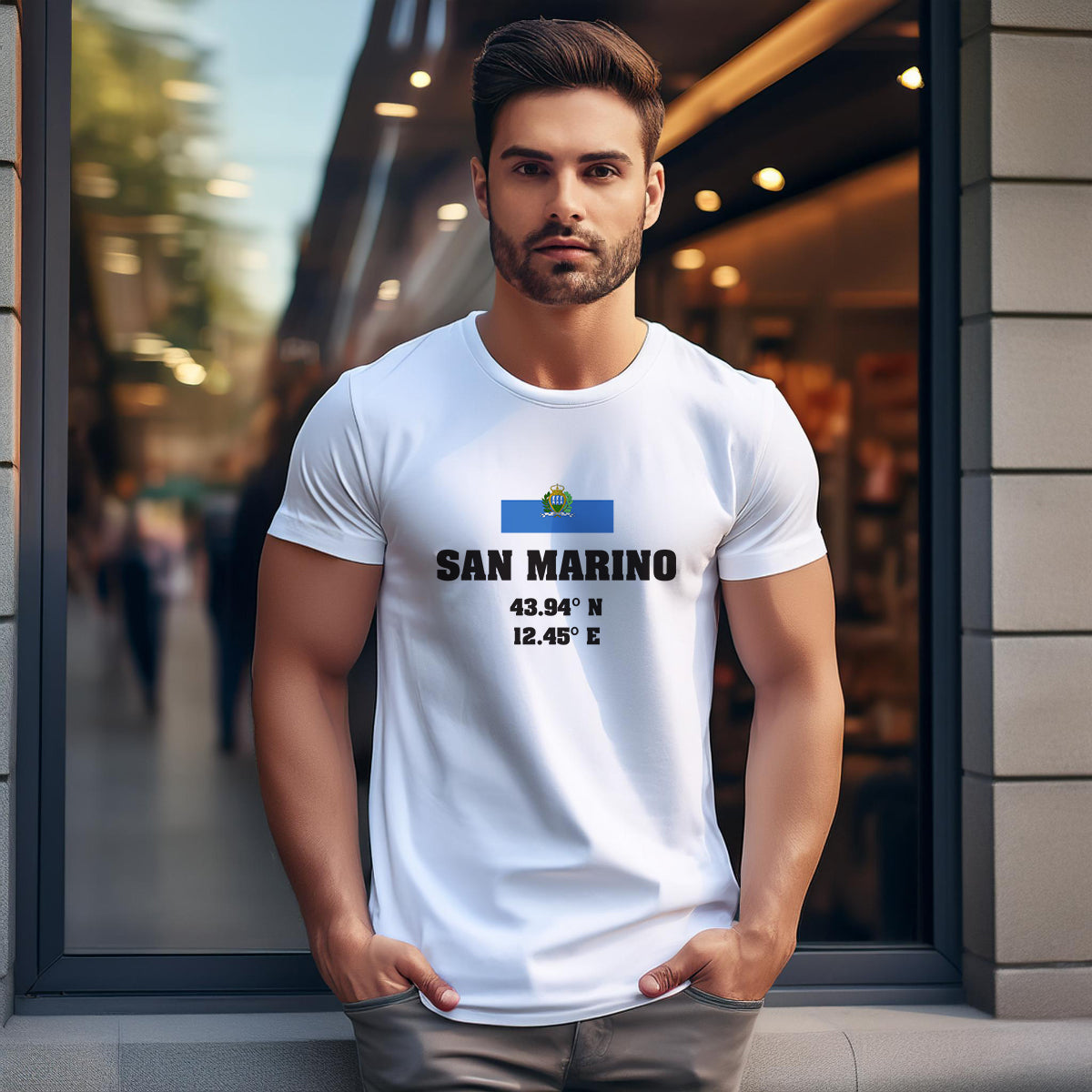 San Marino Latitude Longitude Men Unisex T-Shirt