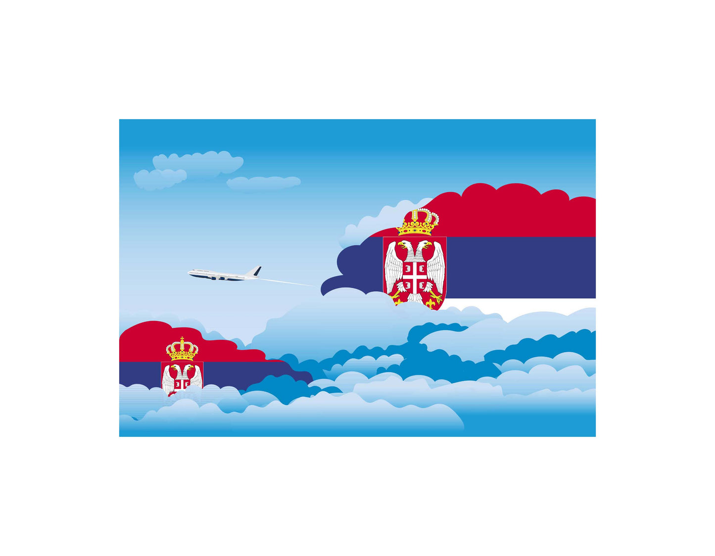 Serbia Day Clouds Blanket Throw