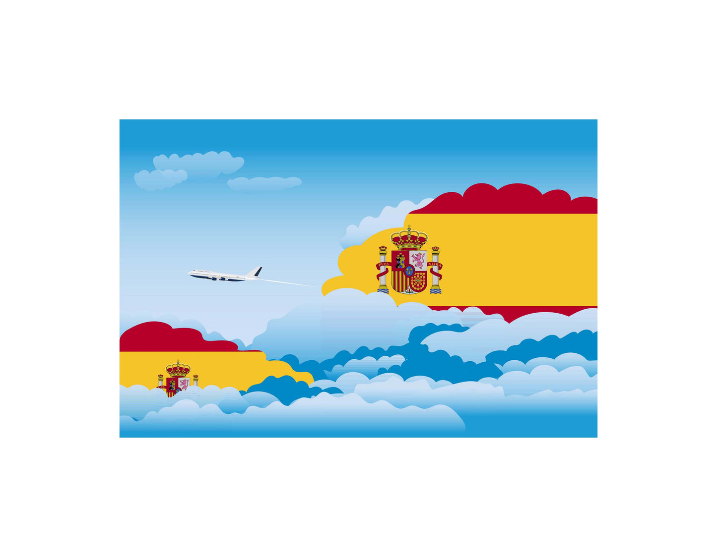 Spain Day Clouds Blanket Throw
