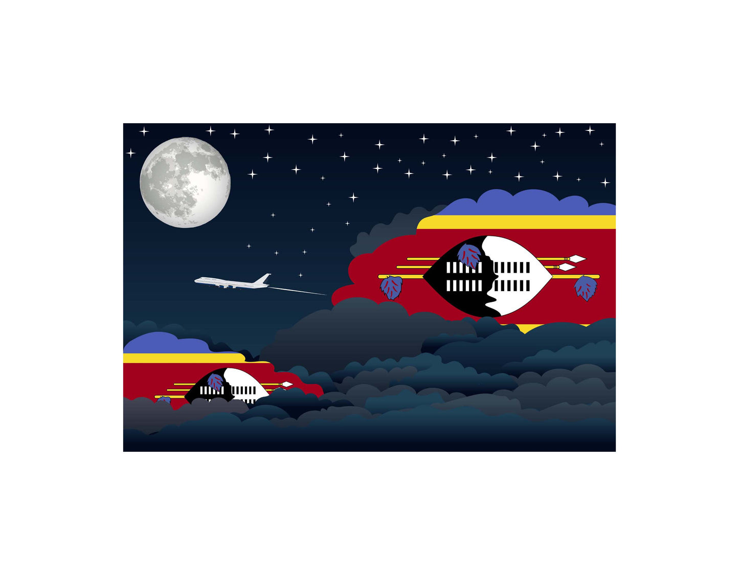 Swaziland Night Clouds Blanket Throw