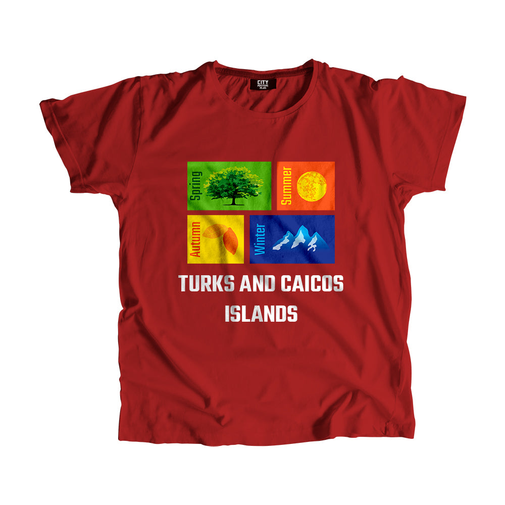 TURKS AND CAICOS ISLANDS Seasons Men Unisex T-Shirt (Red)
