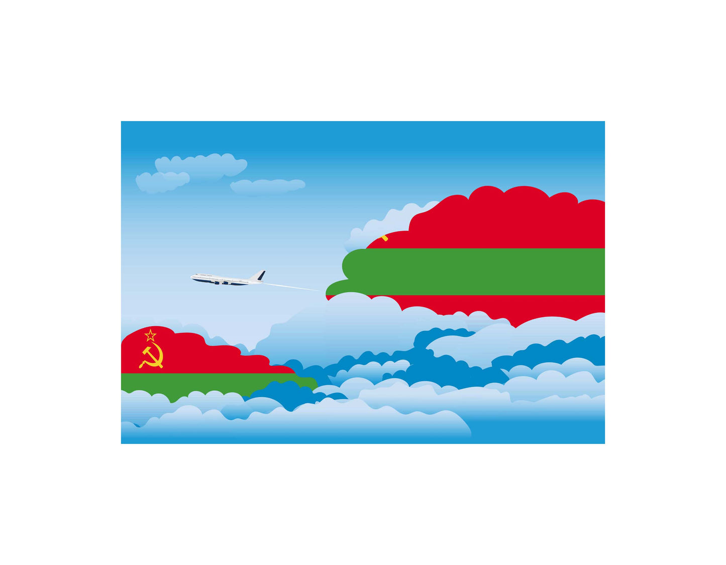 Transnistria Day Clouds Blanket Throw