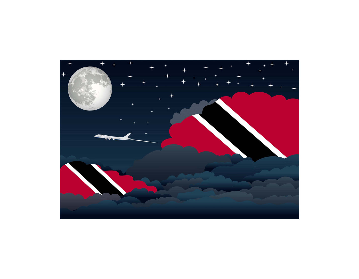 Trinidad Case and Tobago Night Clouds Blanket Throw