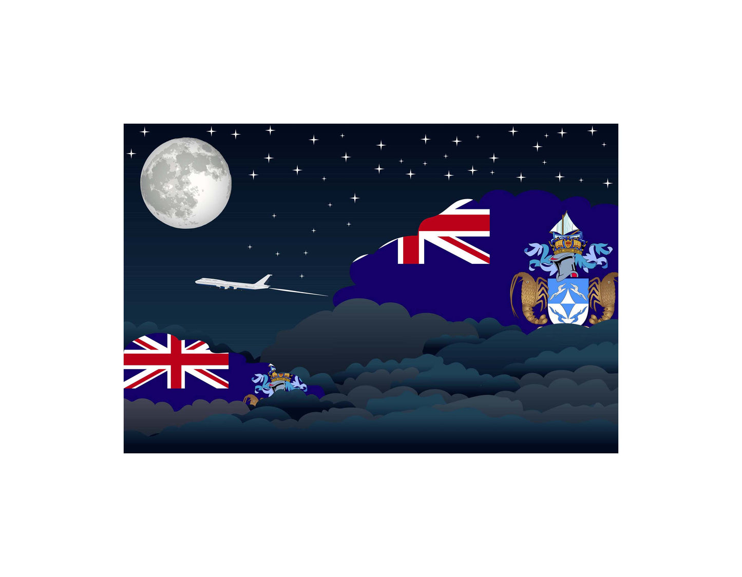 Tristan da Cunha Night Clouds Blanket Throw