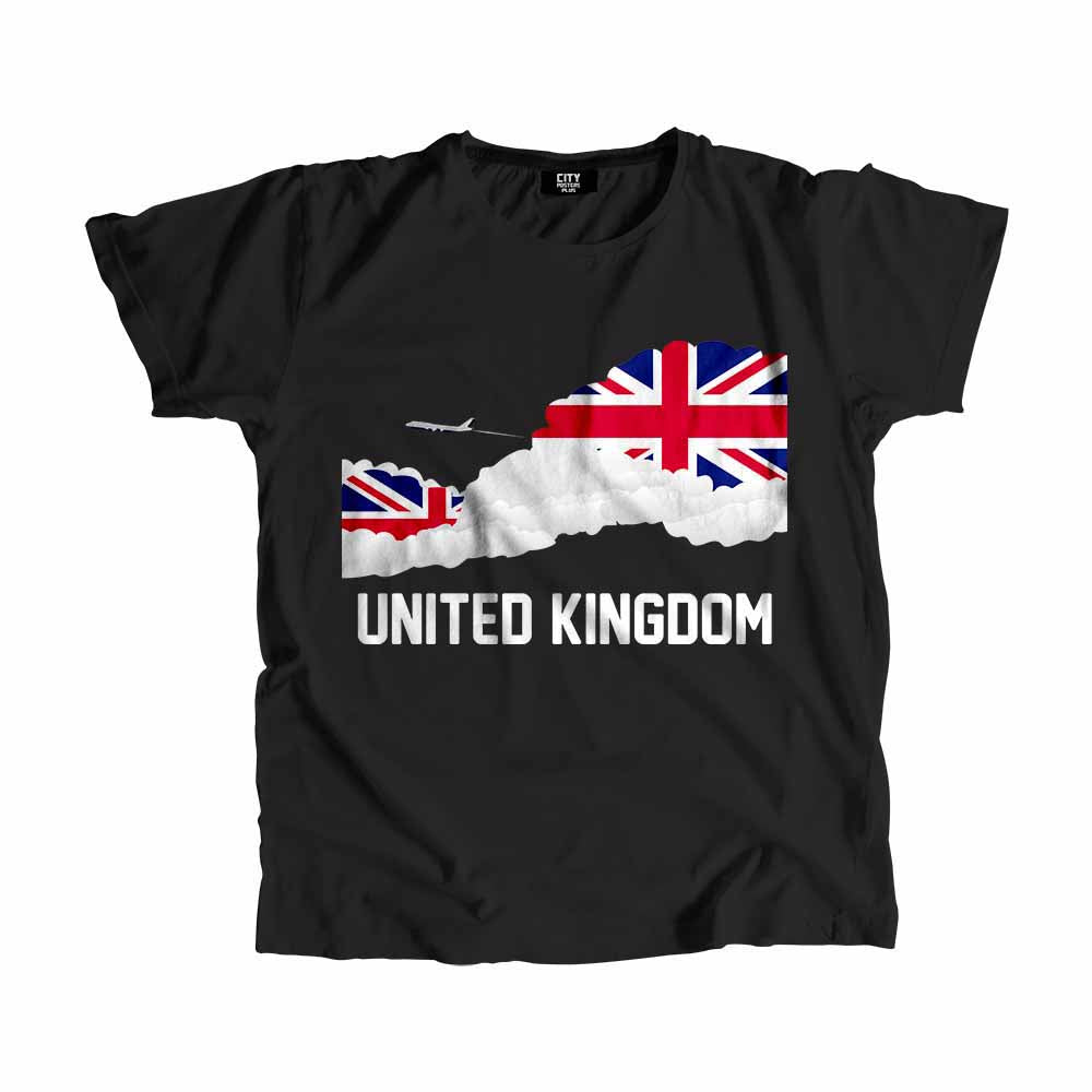 United Kingdom Flags Clouds Men Unisex T-Shirt