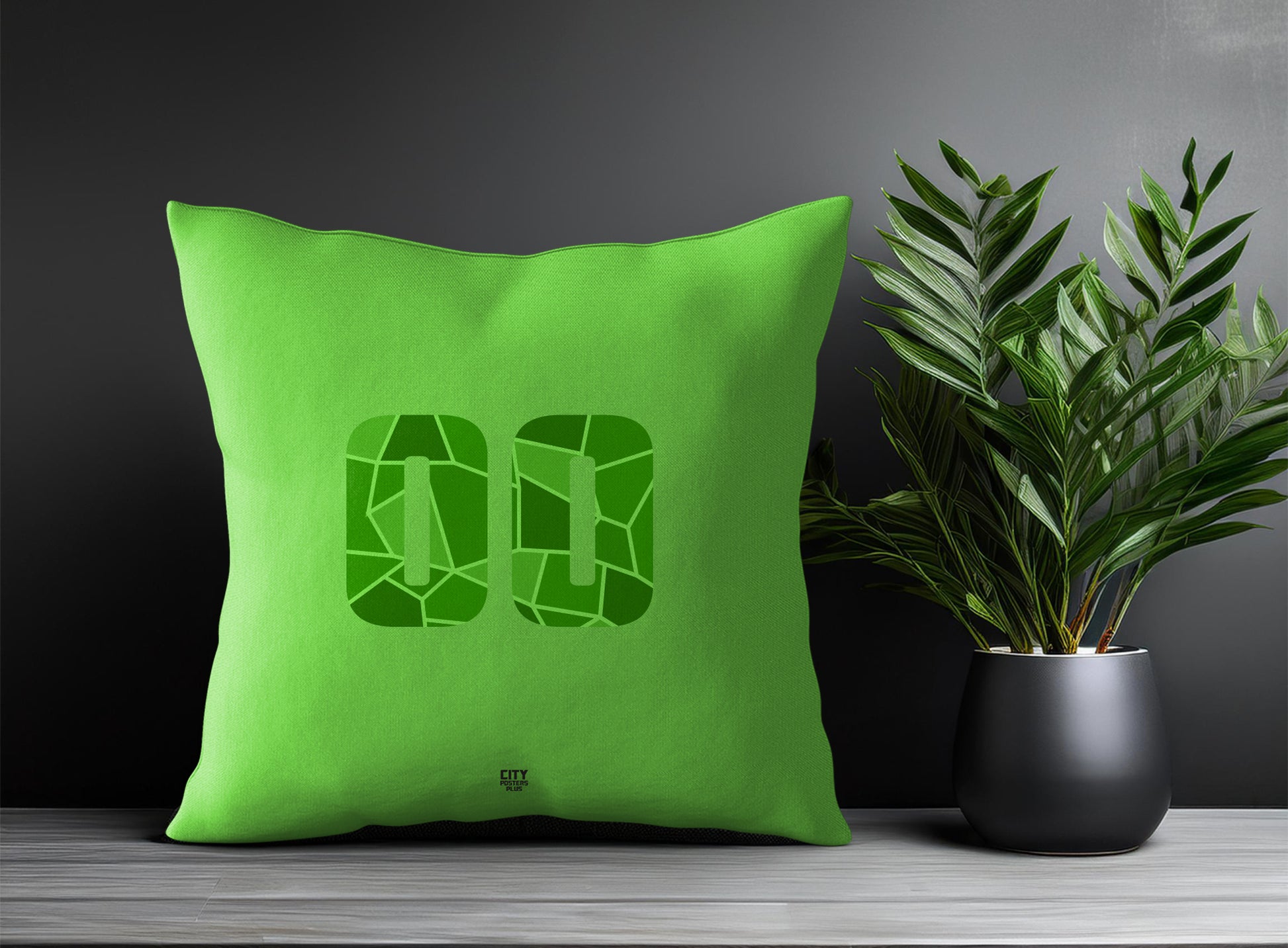 00 Number Pillow Case and Pillow Throw (Liril Green)