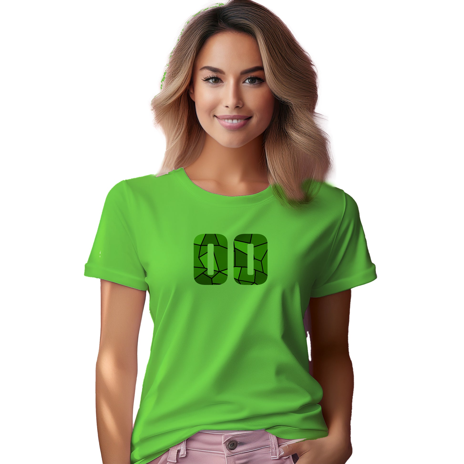 00 Number Women T-Shirt (Liril Green)