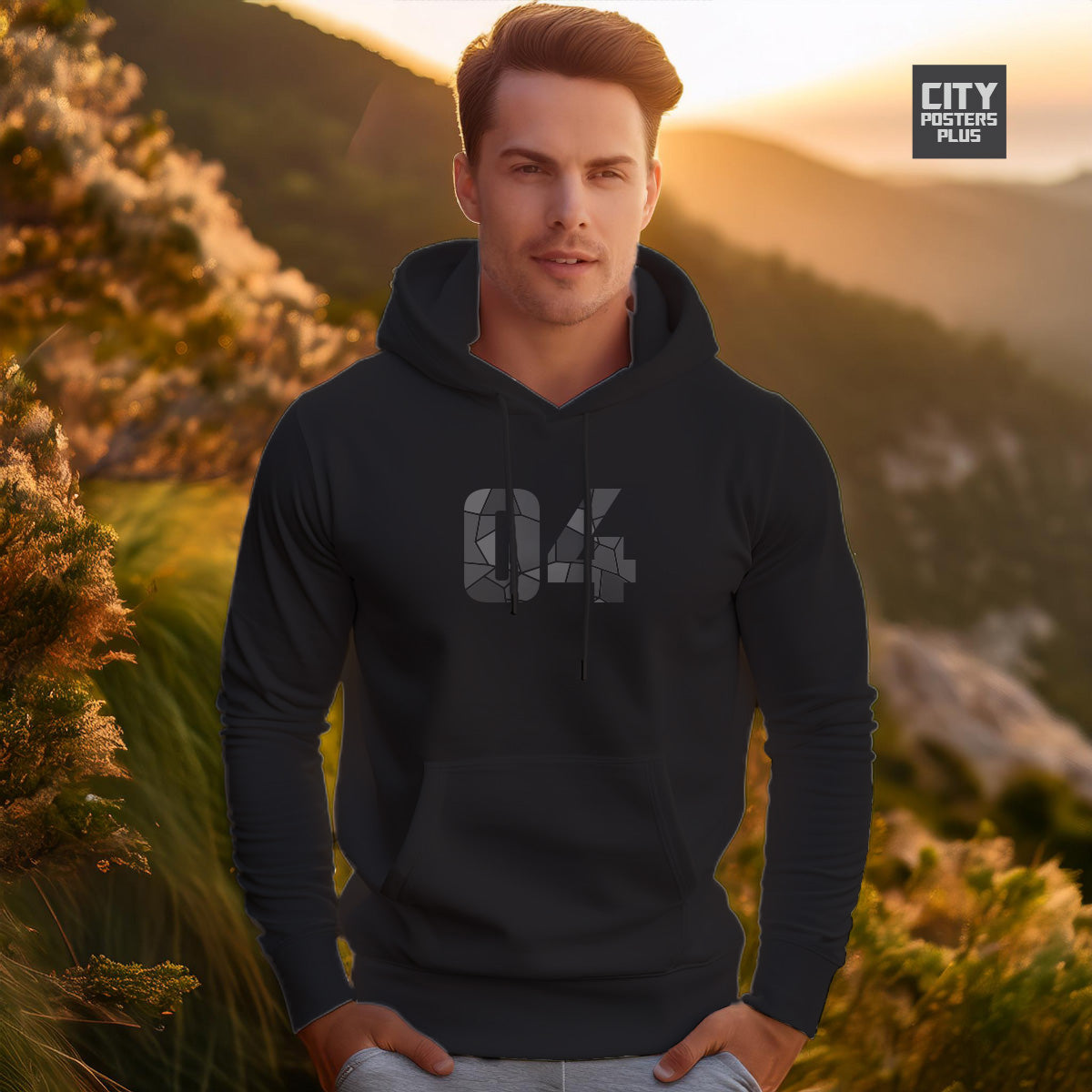04 Number Unisex Hoodie (Black)
