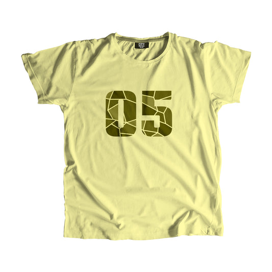 05 Number Men Unisex T-Shirt (Butter Yellow)