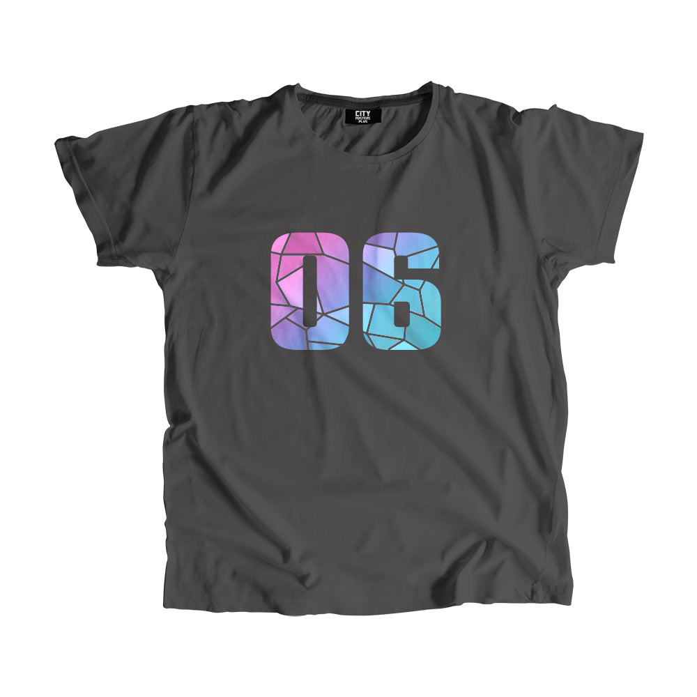 06 Number Men Unisex T-Shirt (Charcoal Grey)