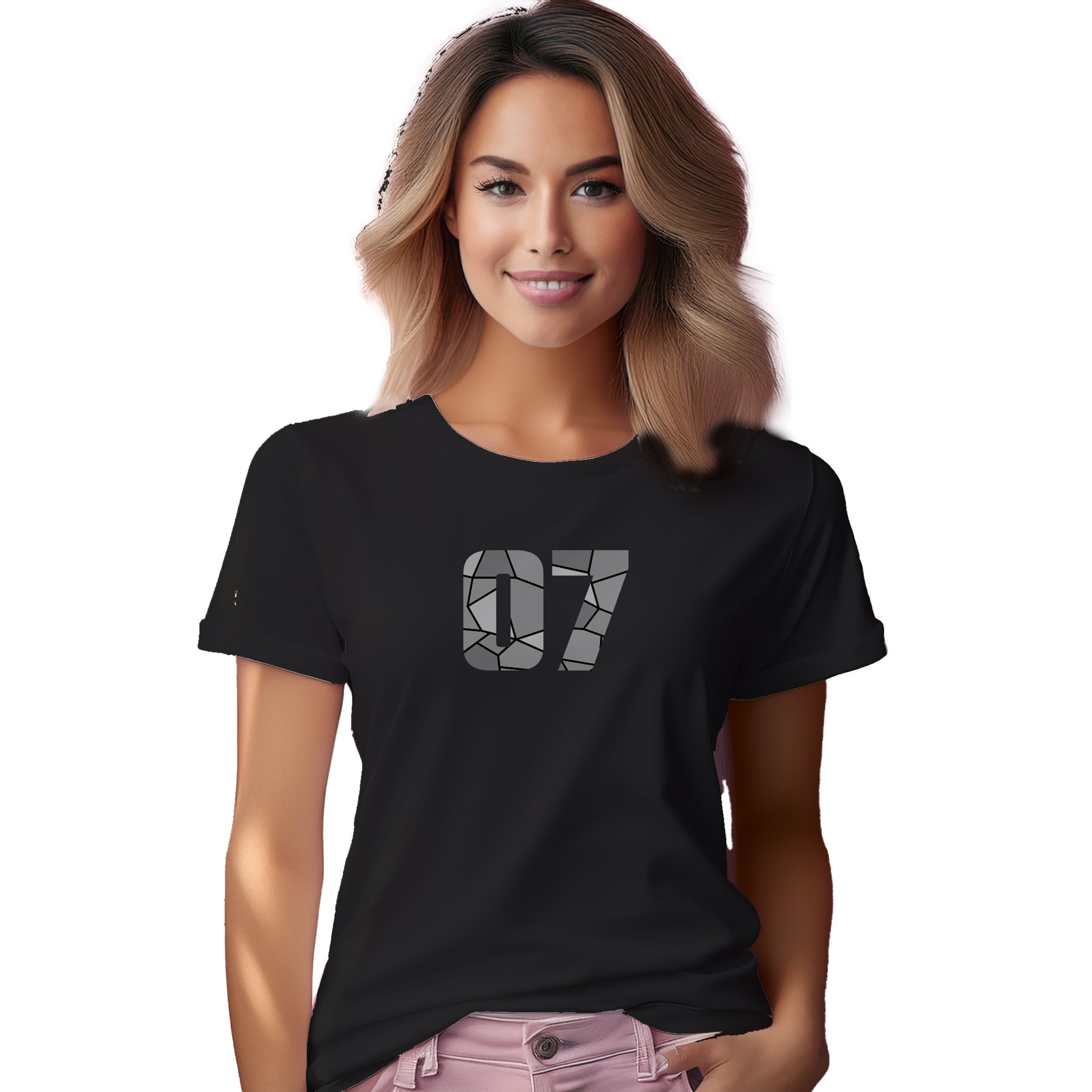07 Number Women T-Shirt (Black)