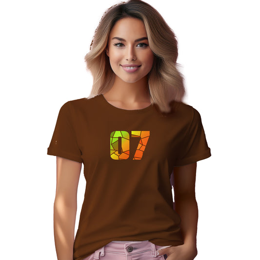 07 Number Women T-Shirt (Brown)
