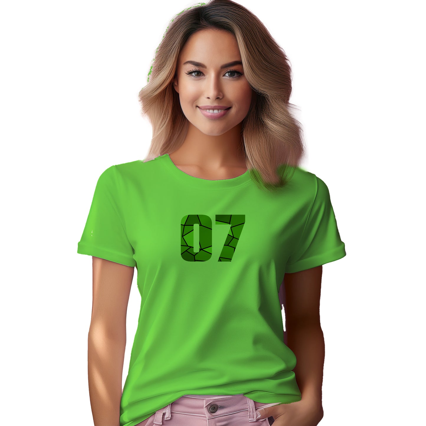 07 Number Women T-Shirt (Liril Green)