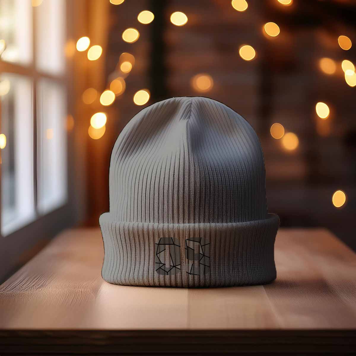 09 Number Cuffed Beanie (Heather Grey)