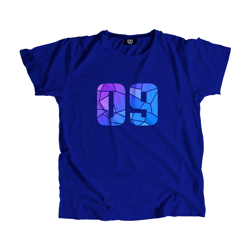 09 Number Men Unisex T-Shirt (Royal Blue)
