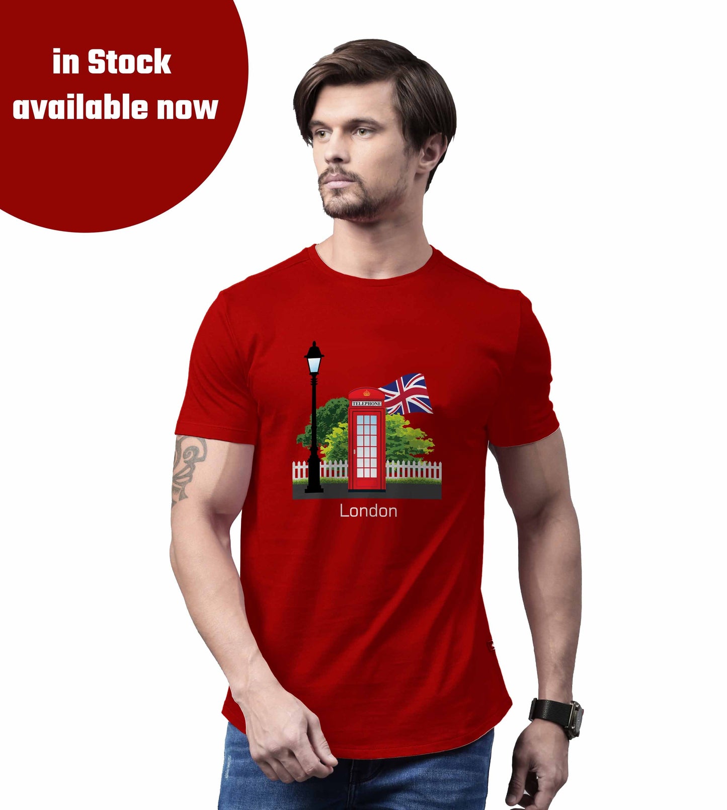 London Red Telephone Men Unisex Men Unisex T-Shirt (Red)