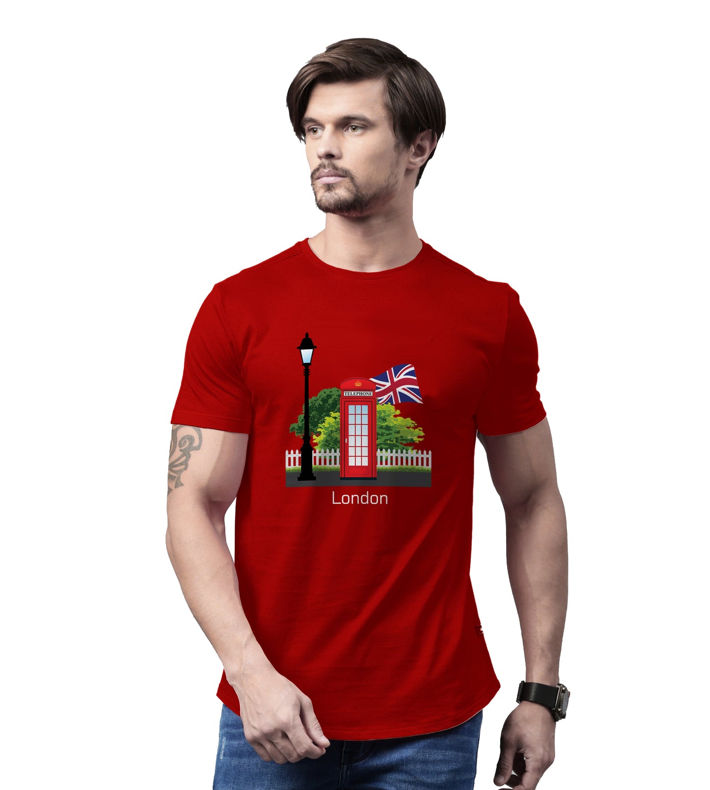 London Red Telephone Men Unisex Men Unisex T-Shirt (Red)