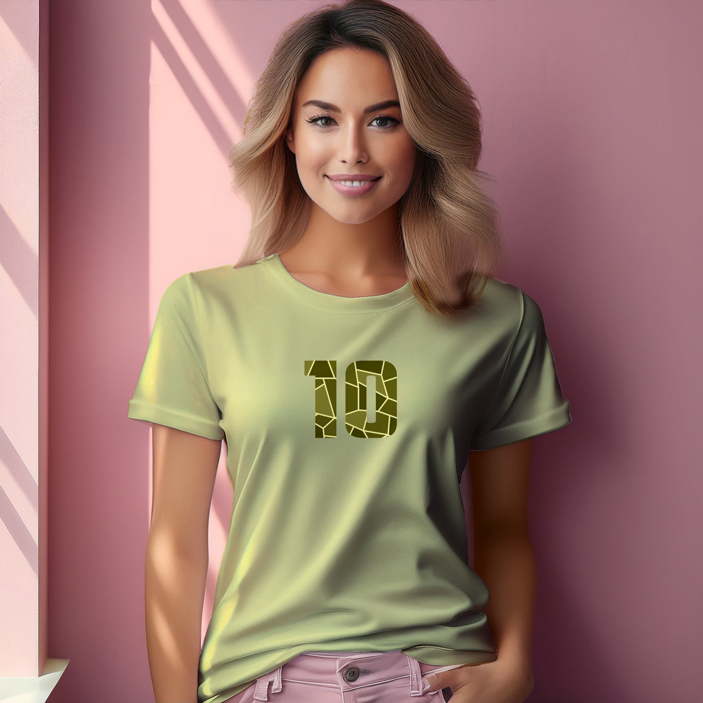 10 Number Women T-Shirt (Butter Yellow)