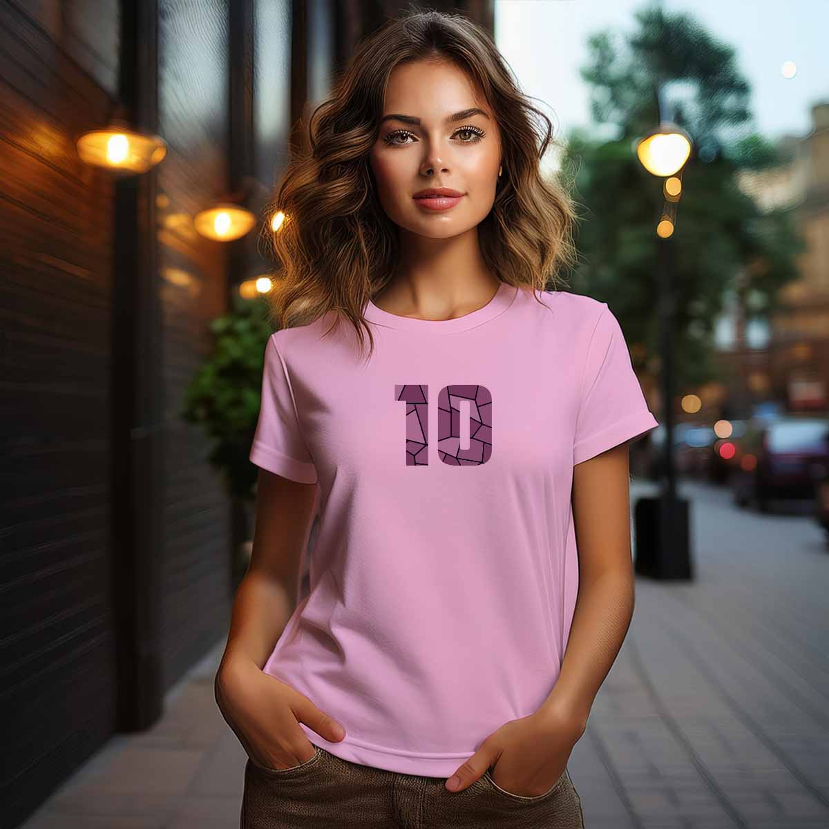 10 Number Women T-Shirt (Light Pink)
