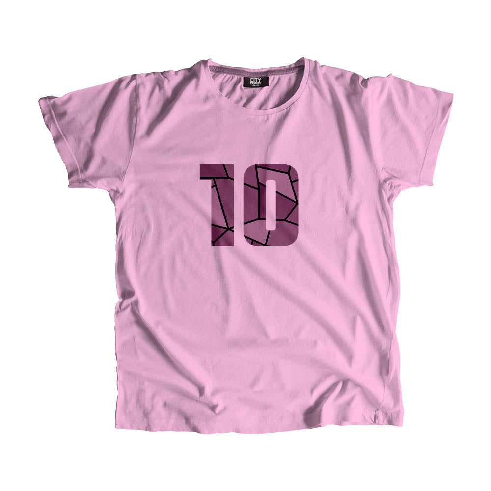 10 Number Men Unisex T-Shirt (Light Pink)