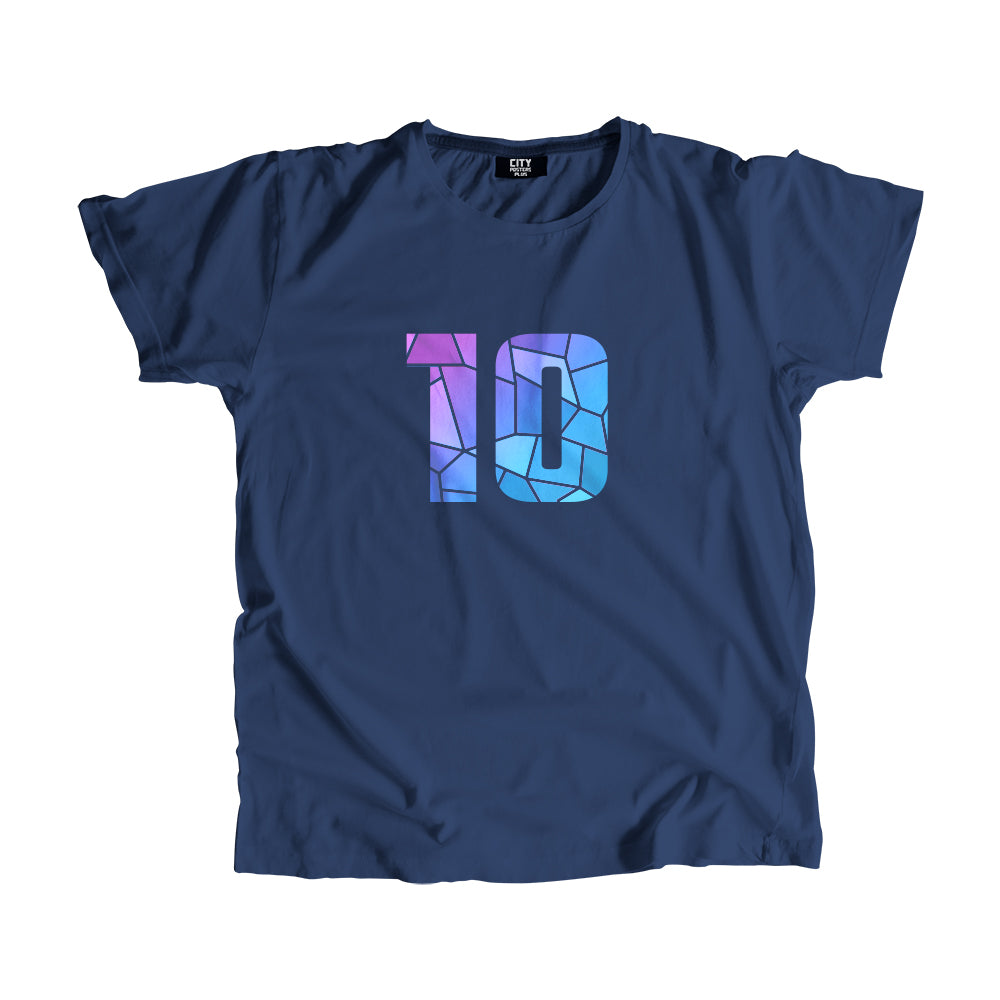 10 Number Men Unisex T-Shirt (Navy Blue)