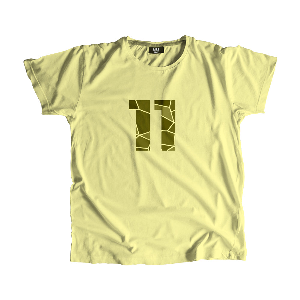 11 Number Men Unisex T-Shirt (Butter Yellow)