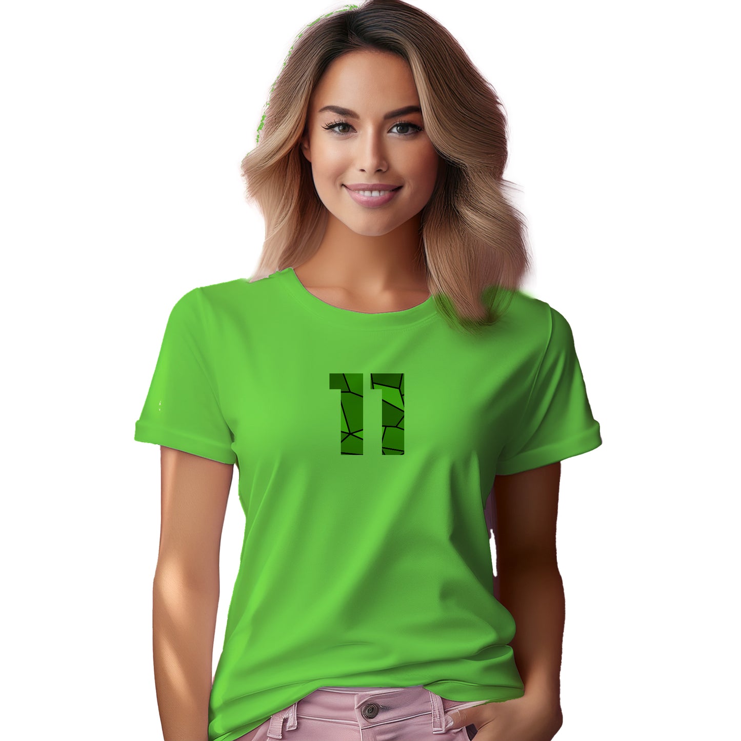 11 Number Women T-Shirt (Liril Green)